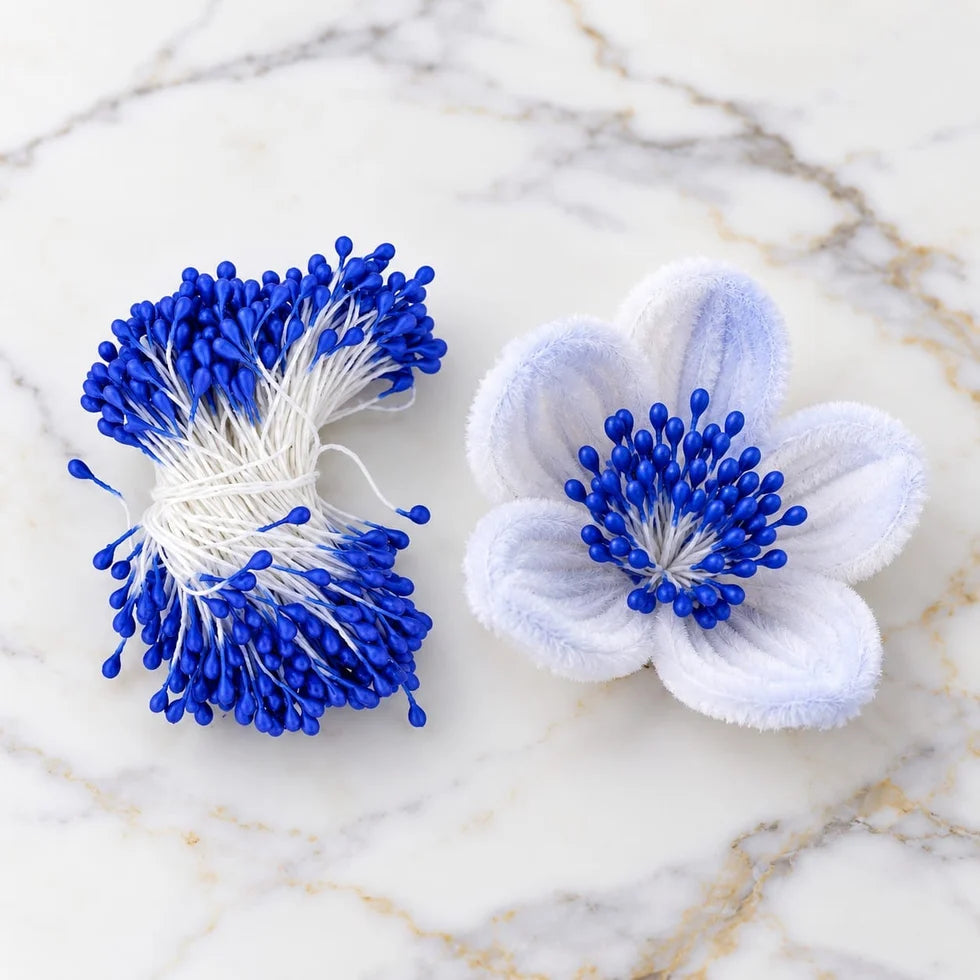 Blue Pollen / Flower Stamens For Pipe Cleaner – 5–6 CM | Approx. 20–22 GM Pack