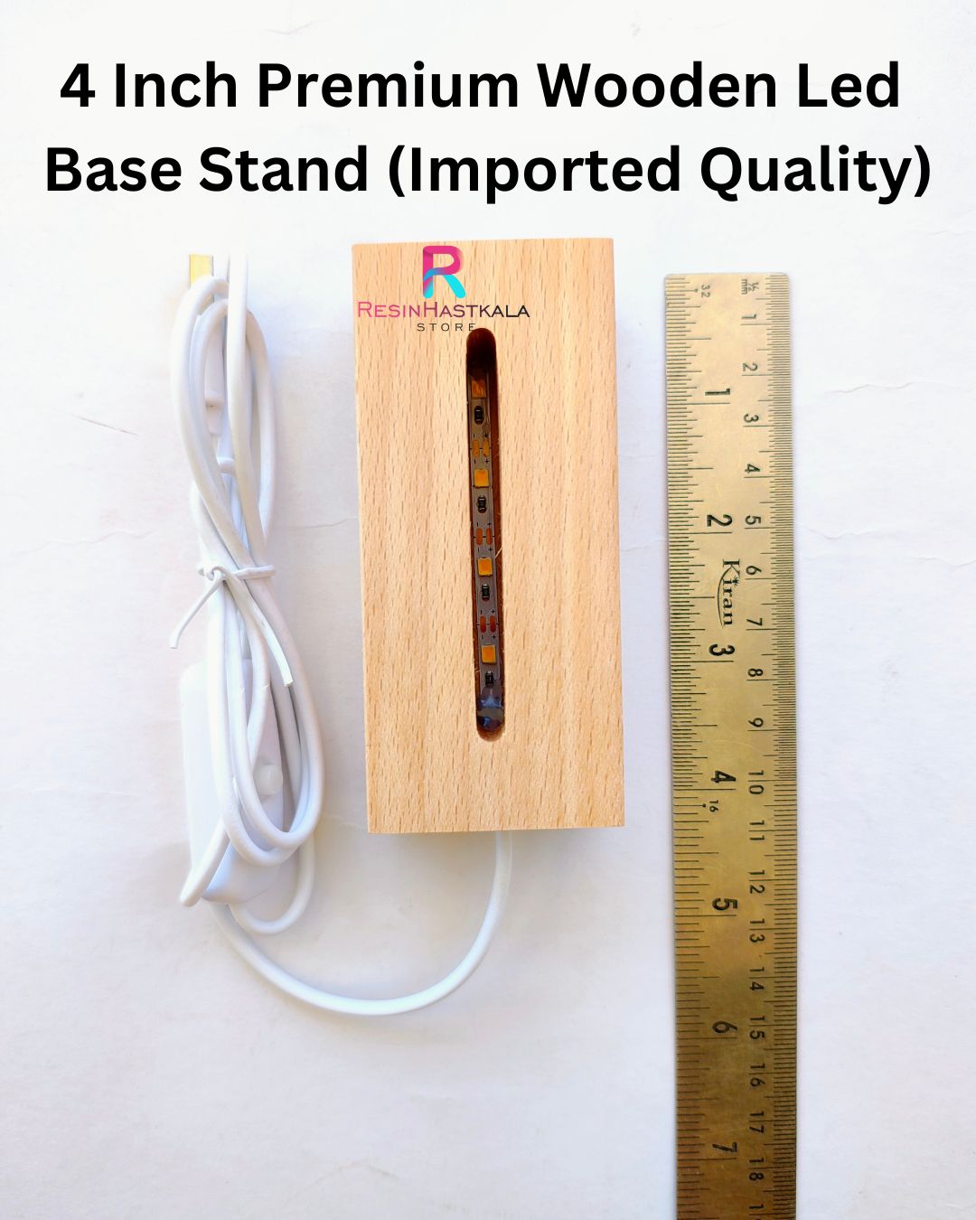 4 Inch Premium Wooden Led Base Stand (Imported Quality)