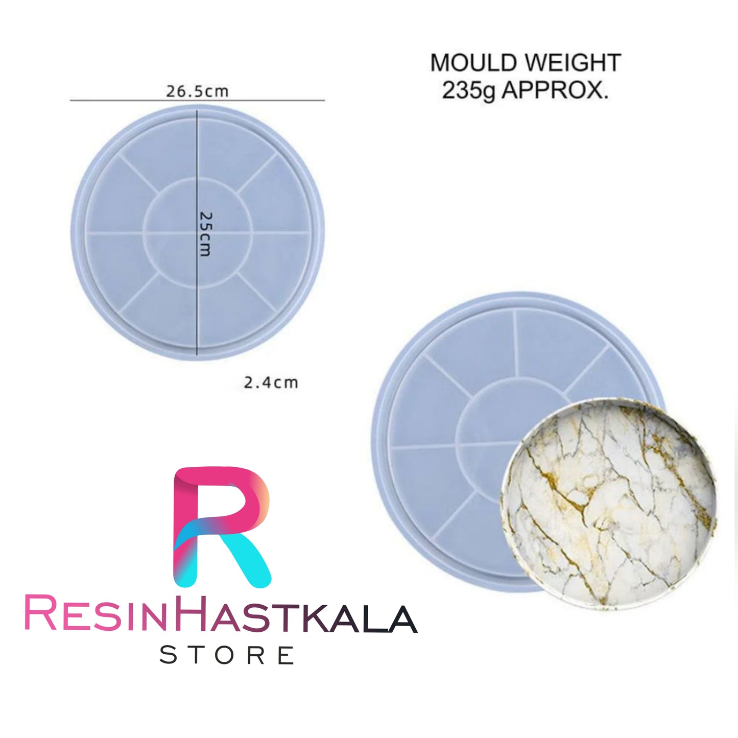10 Inch Round Trinklet Thali/ Tray Mould