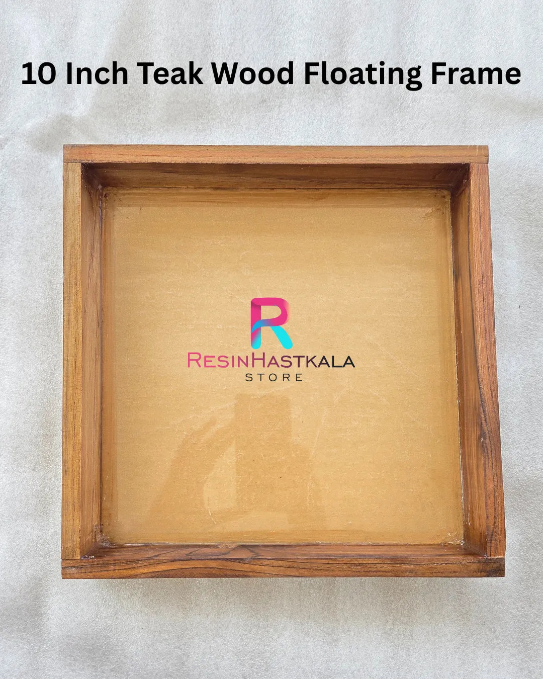 10×10 Inch Teak Wood Floating Frame with Acrylic Base – Varmala Preservation