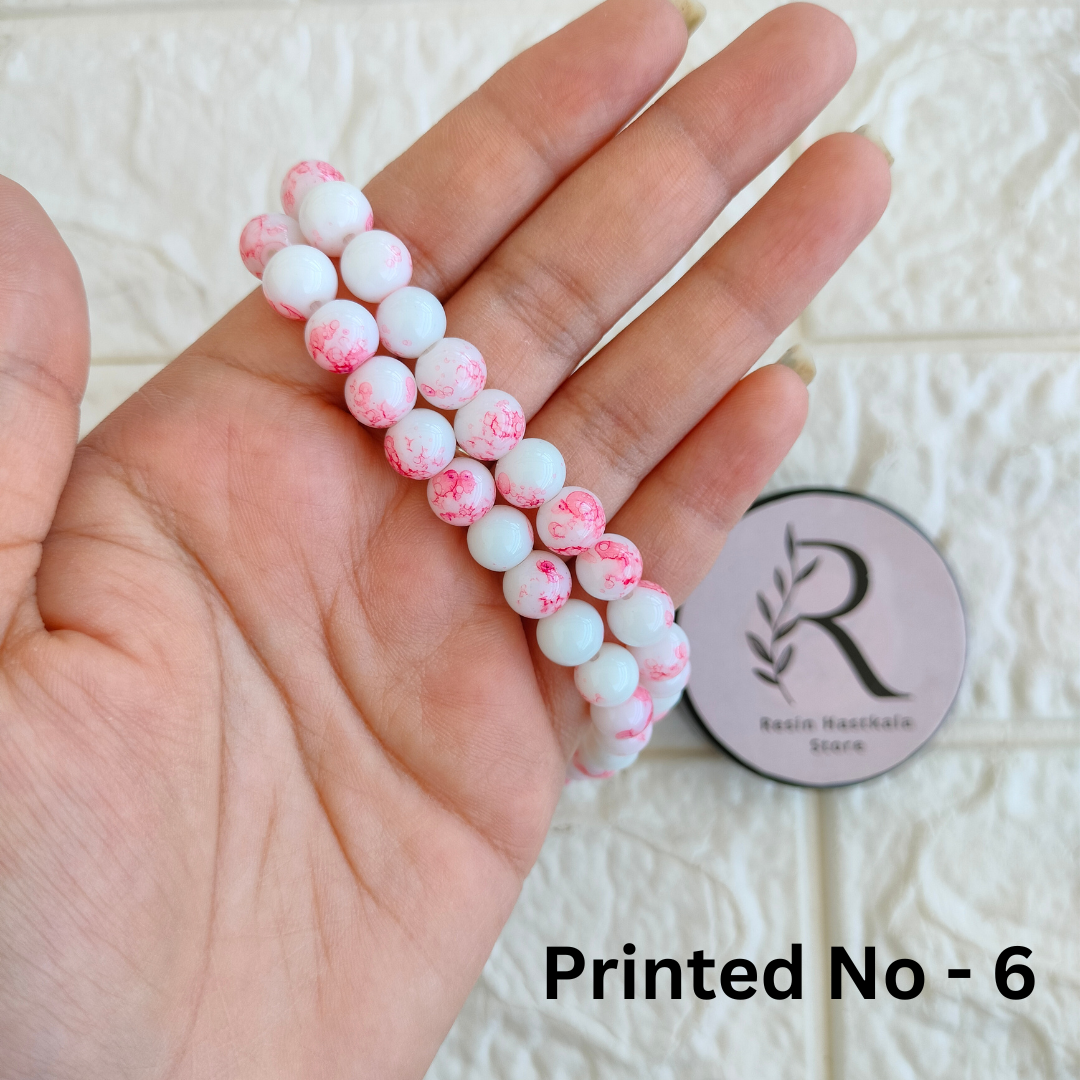 Printed Glass Beads For Rakhi & Bracelet (20 Gram)
