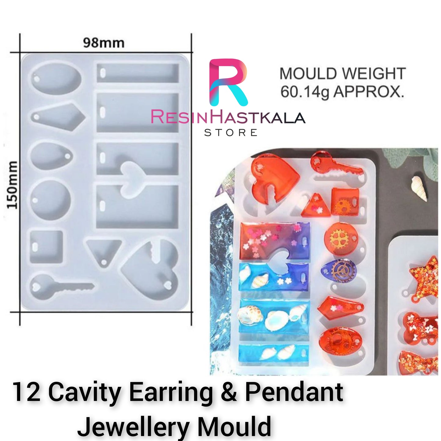12 Cavity Earring & Pendant Jewellery Mould