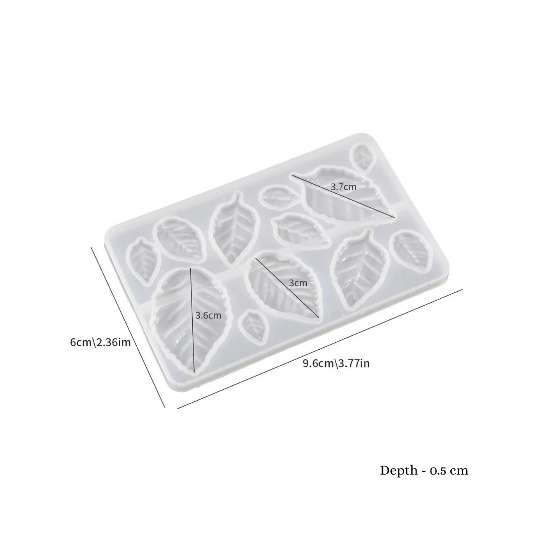 12 Cavity Leaf & Pond Theme Mould for DIY Resin, Jewellery