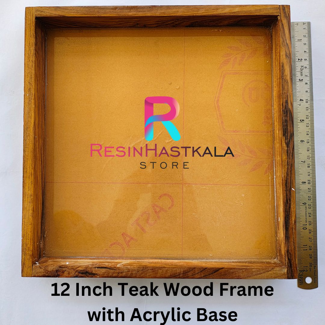 12 Inch Teak Wood Frame with Acrylic Base