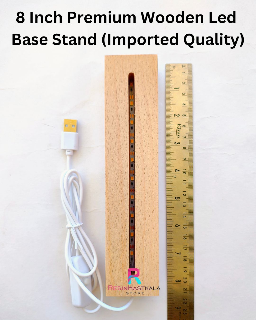 8 Inch Premium Wooden Led Base Stand (Imported Quality)