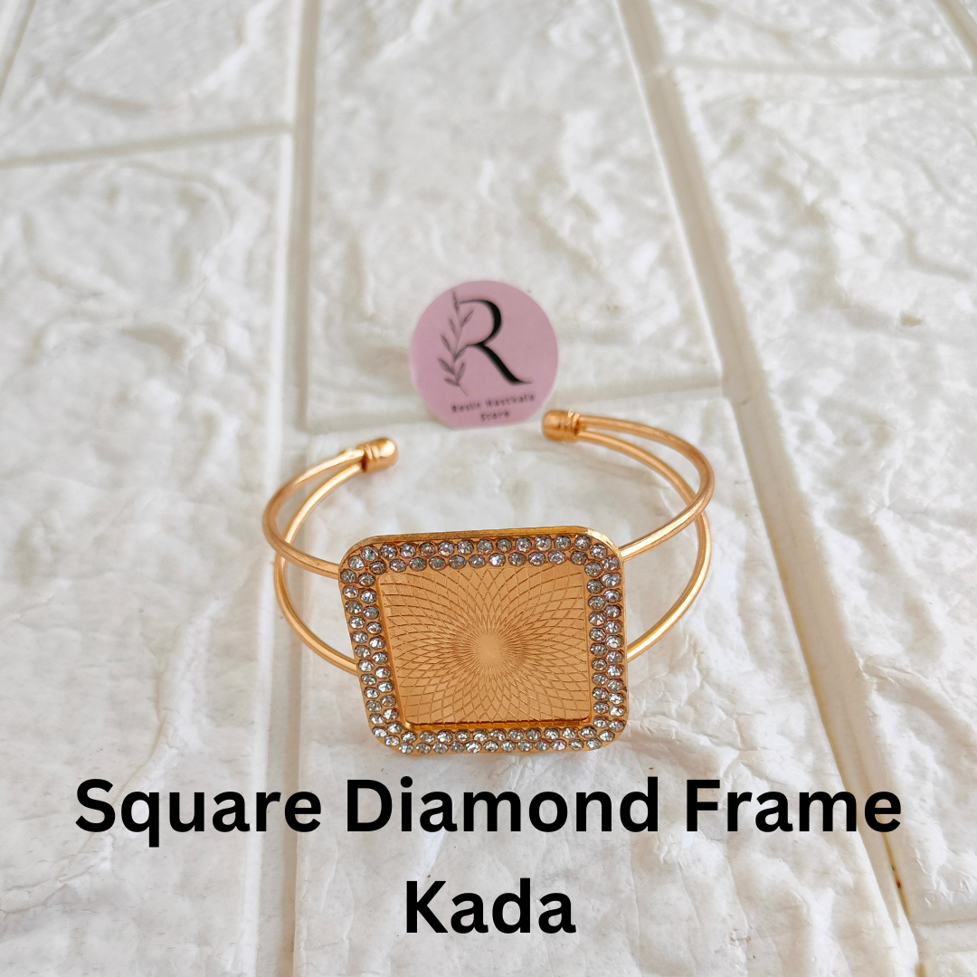 Round / Square/ Heart Diamond Frame Bracelet Kada