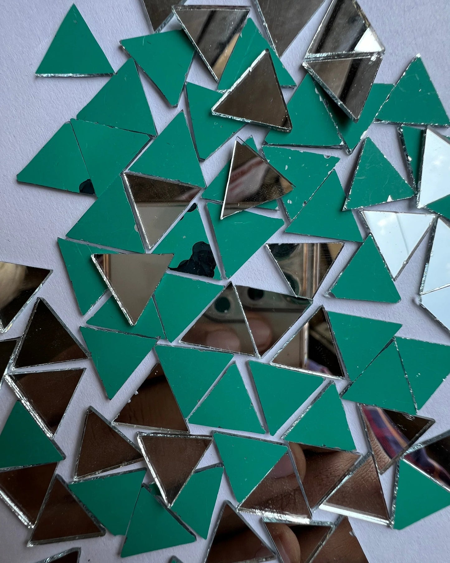 Triangle Shape Silver Mirrors for Lippan Art – 50 Gram Pack