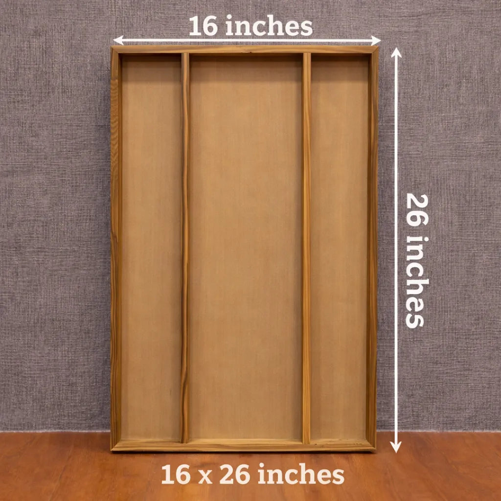 16×26 Inch Teak Wood Photo Frame with Transparent Acrylic & 3 Partition