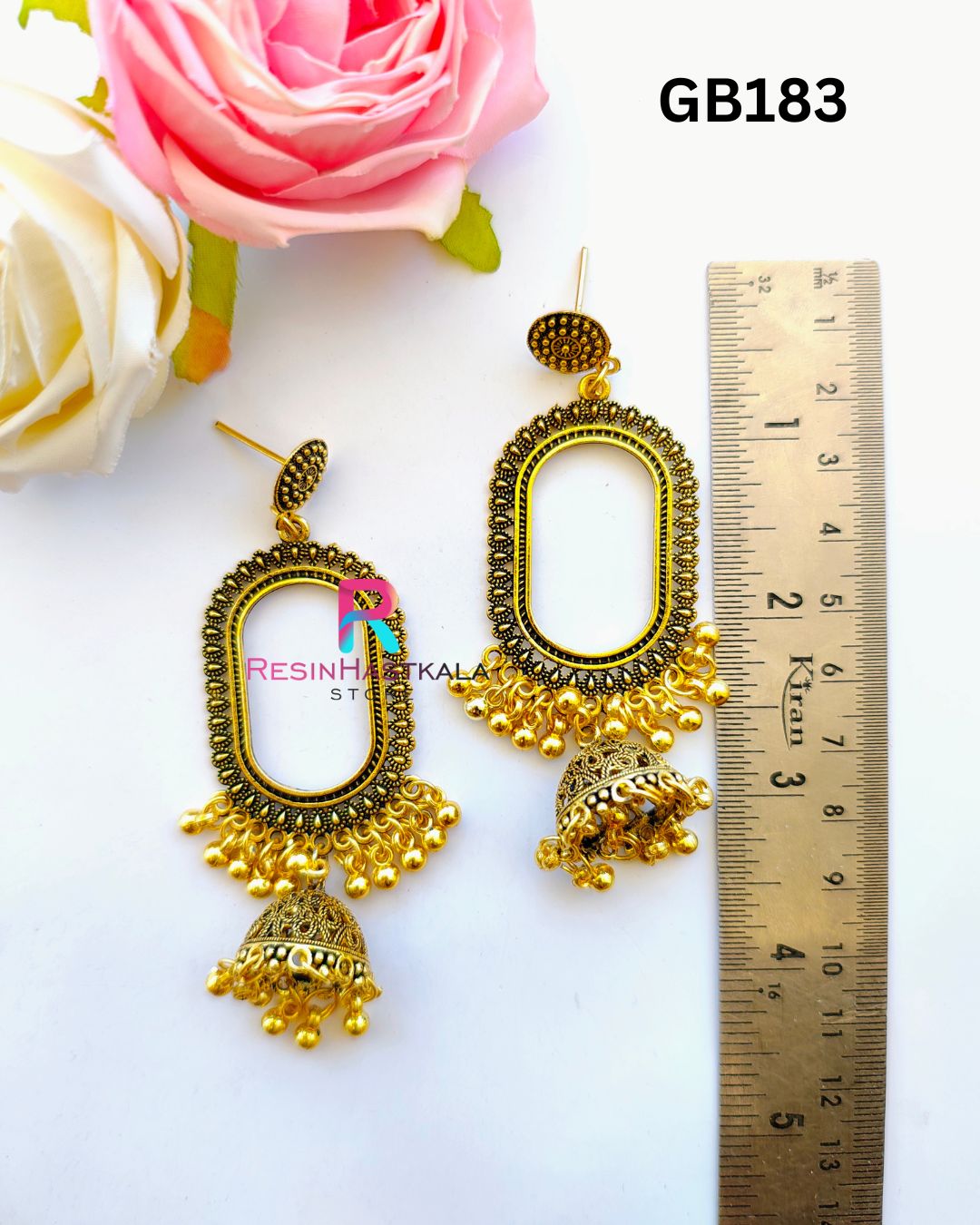 Golden Earring Bezel/Jumkha With Jumar (GB183)