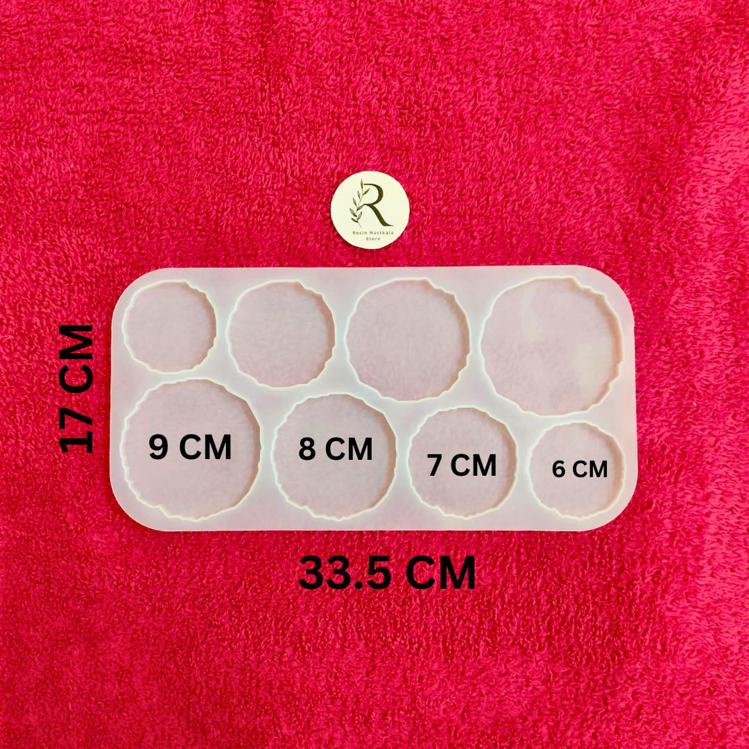 8 in 1 Agate Round Coaster Mould