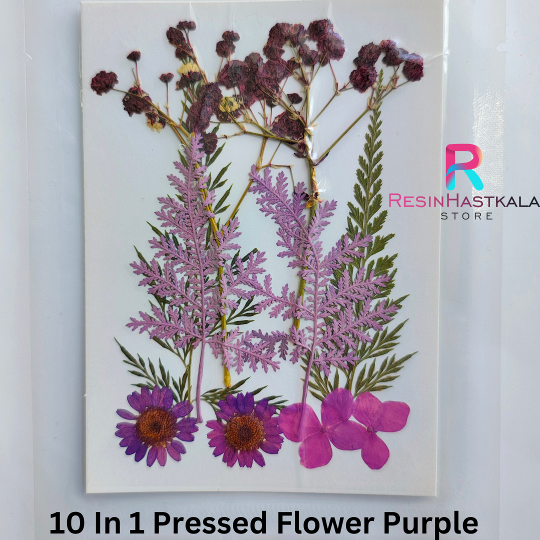 Purple 10 In 1 Pressed Flower
