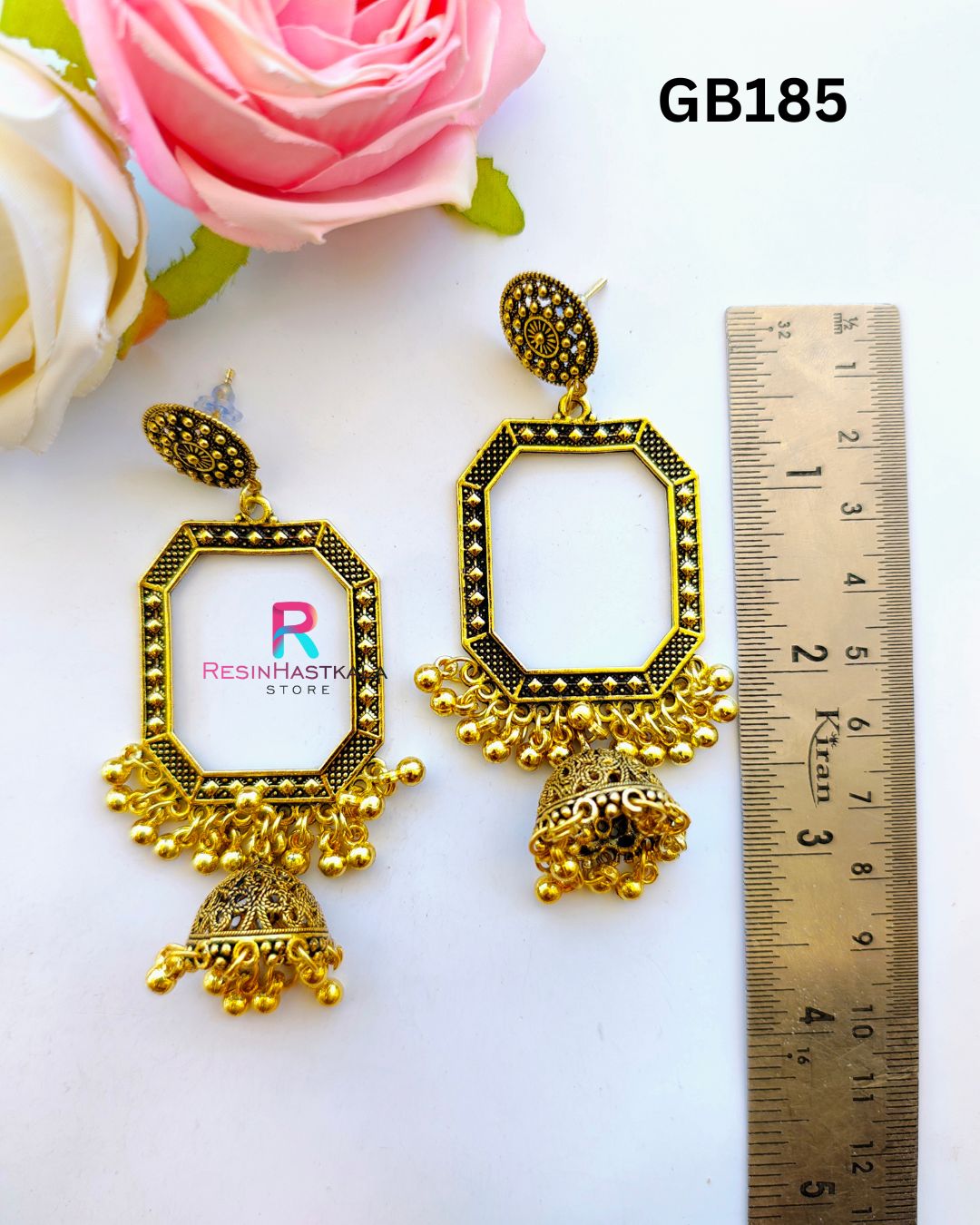 Golden Earring Bezel/Jumkha With Jumar (GB185)