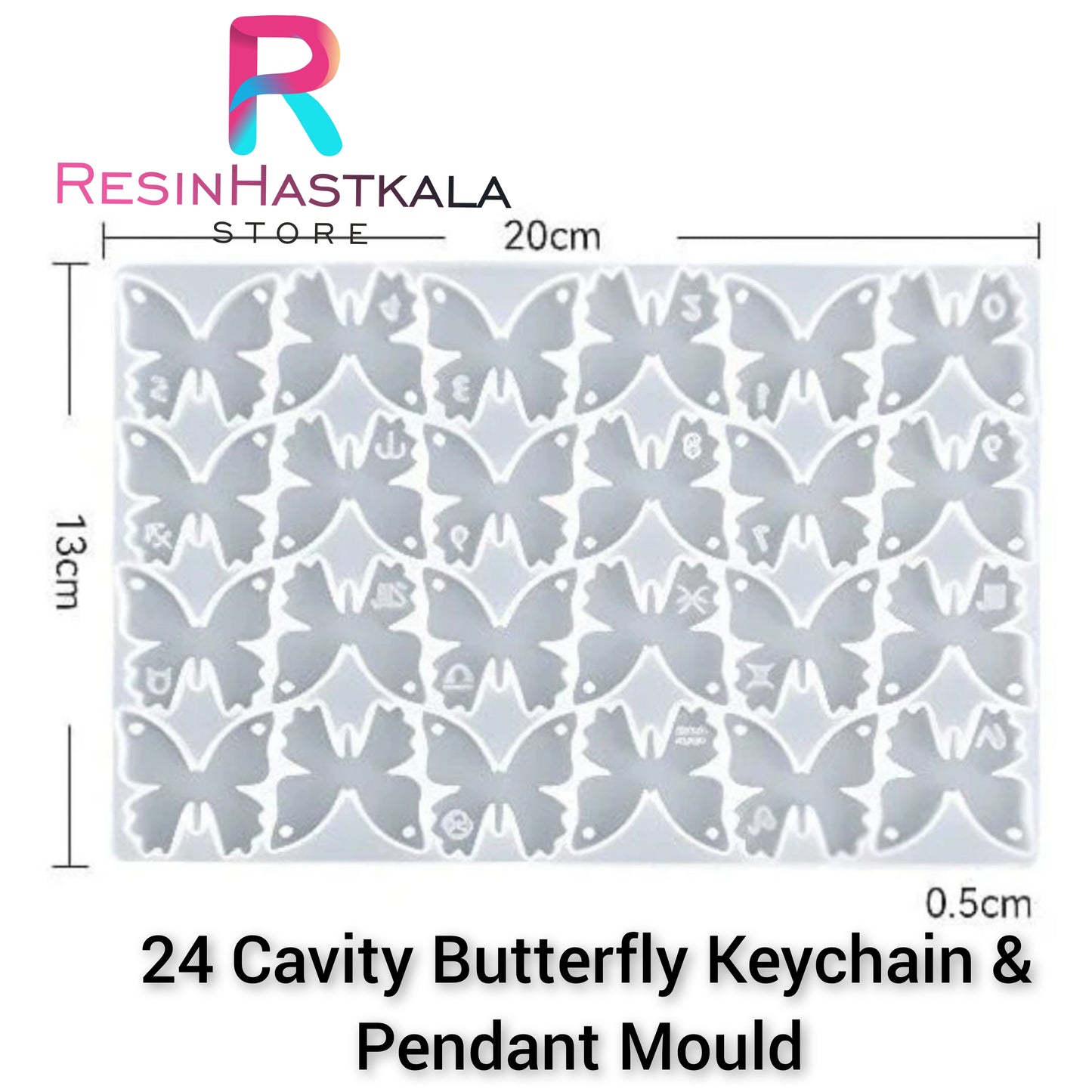 24 Cavity Butterfly Keychain & Pendant Mould