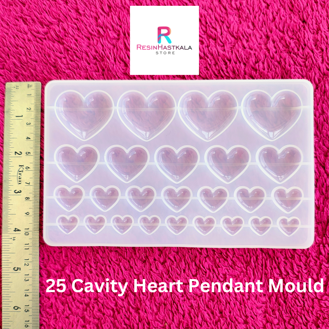 25 Cavity Heart Pendant Mould