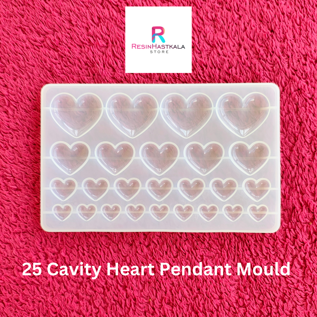 25 Cavity Heart Pendant Mould
