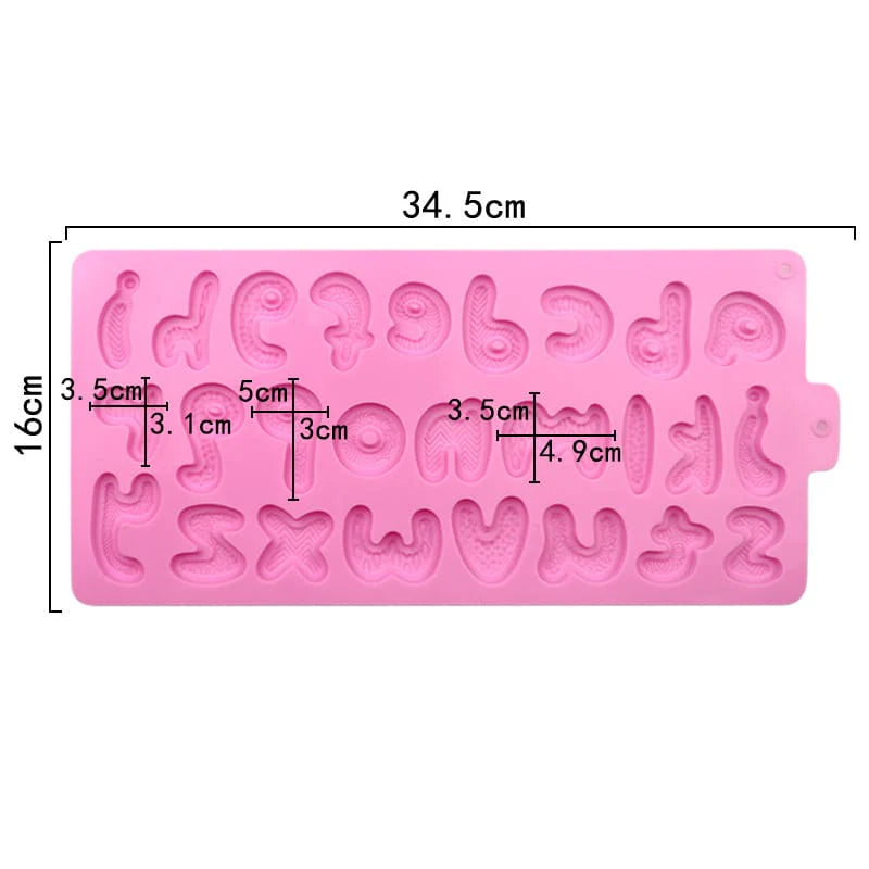 26 Multi-Cavity Lowercase Alphabet Letters Mould for Concrete Art, Resin Art, Soap Making & Cake Decorating
