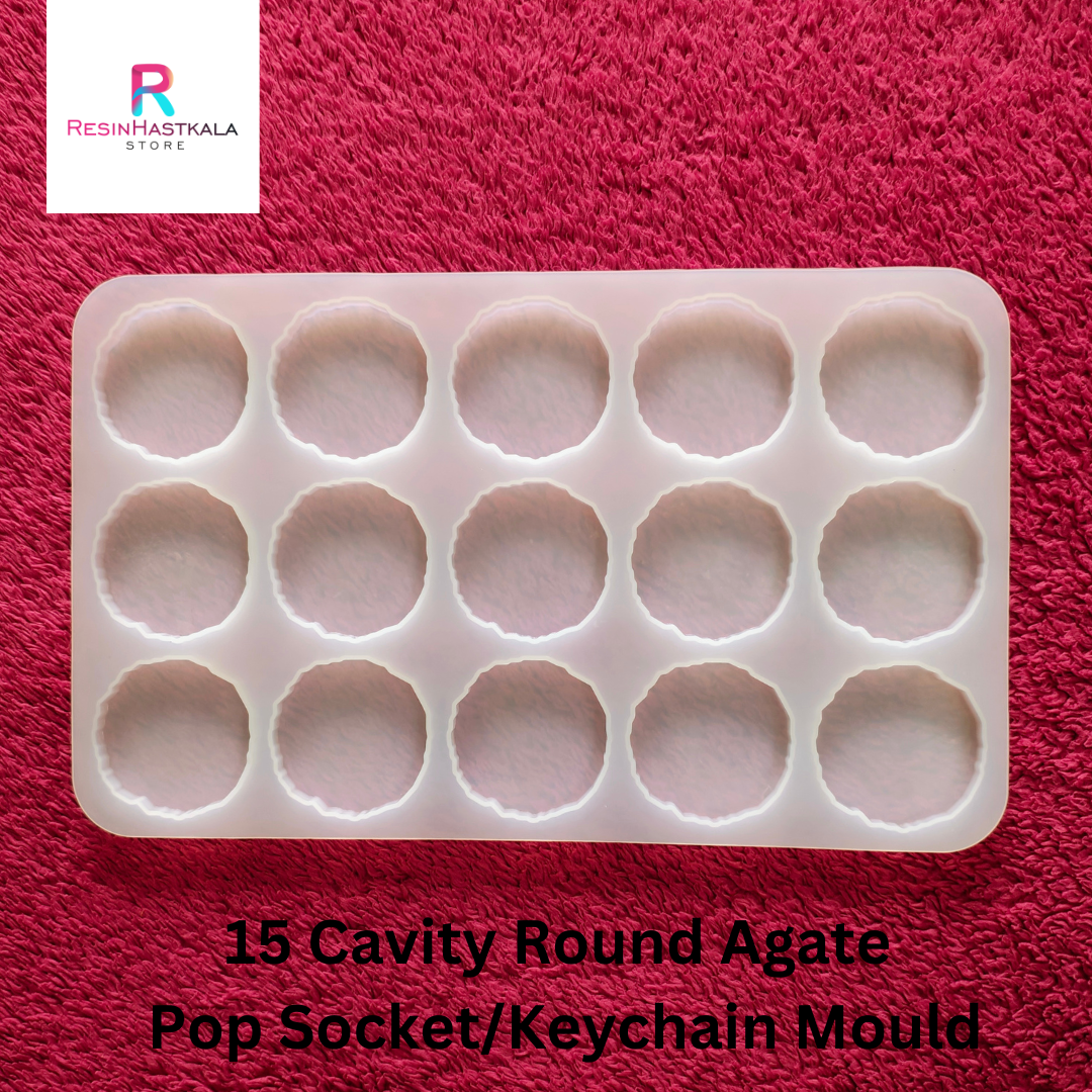 15 Cavity Round Agate Pop Socket/Keychain Mould