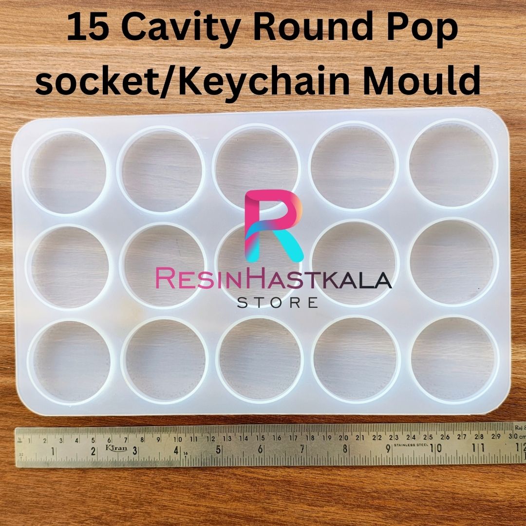 2 Inch 15 Cavity Round Pop socket/Keychain Mould