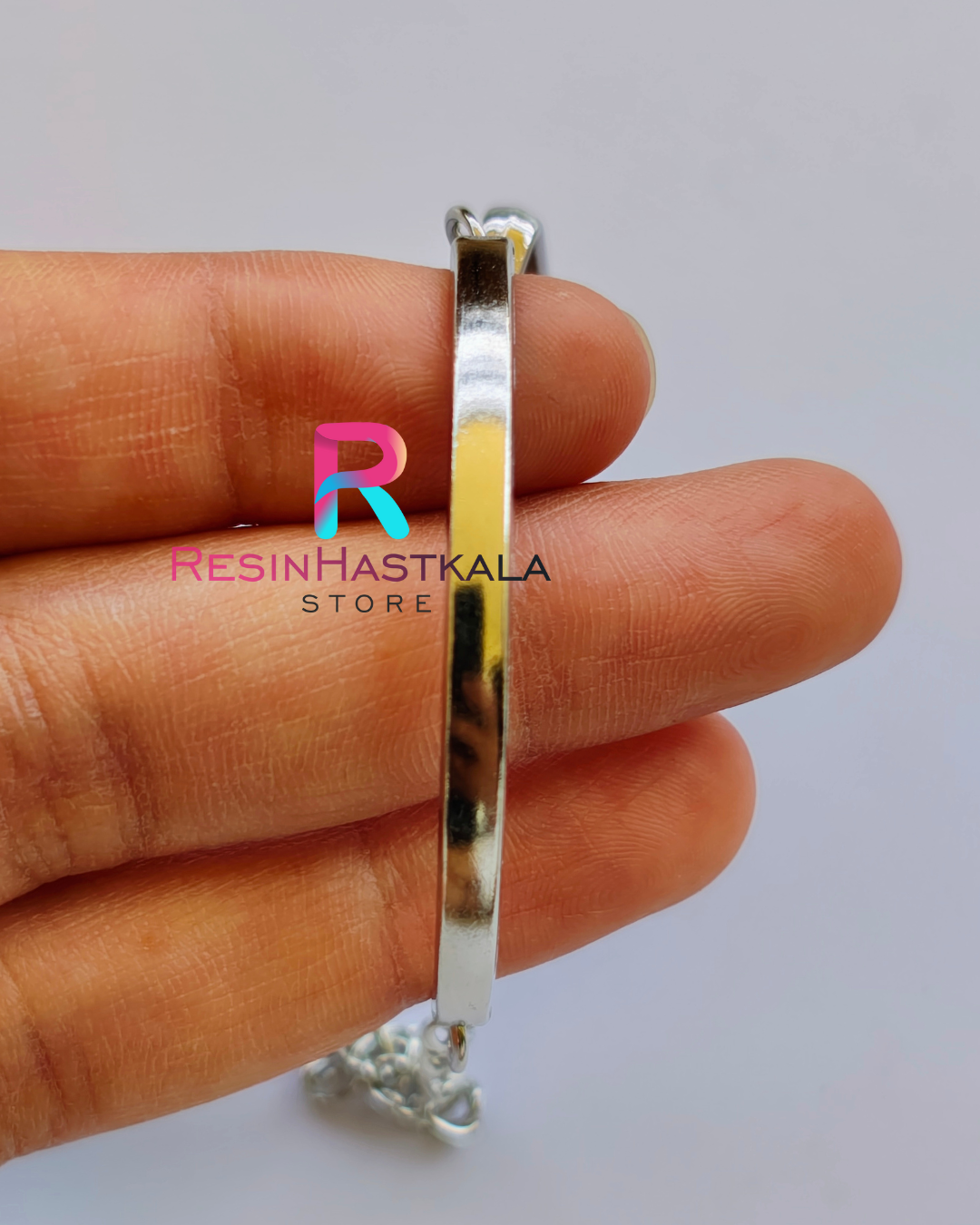 Silver Square Bracelet Bezel / Base C (imported quality)