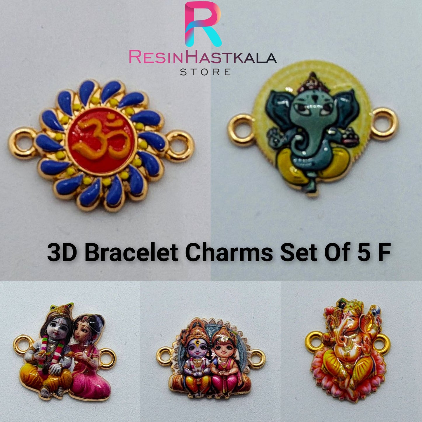 3D Bracelet Charms Set Of F