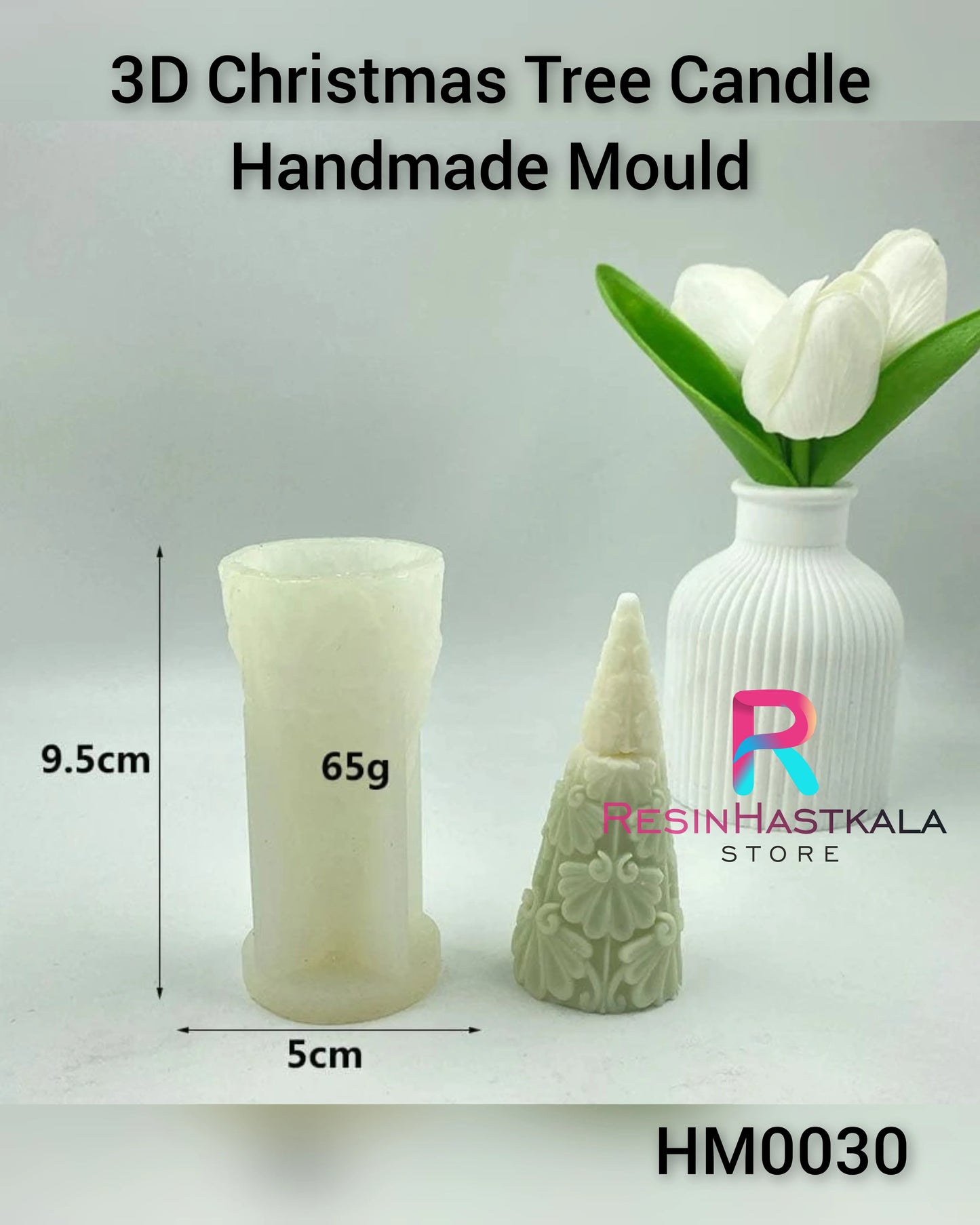 3D Christmas Tree Candle Handmade Mould (HM0030)