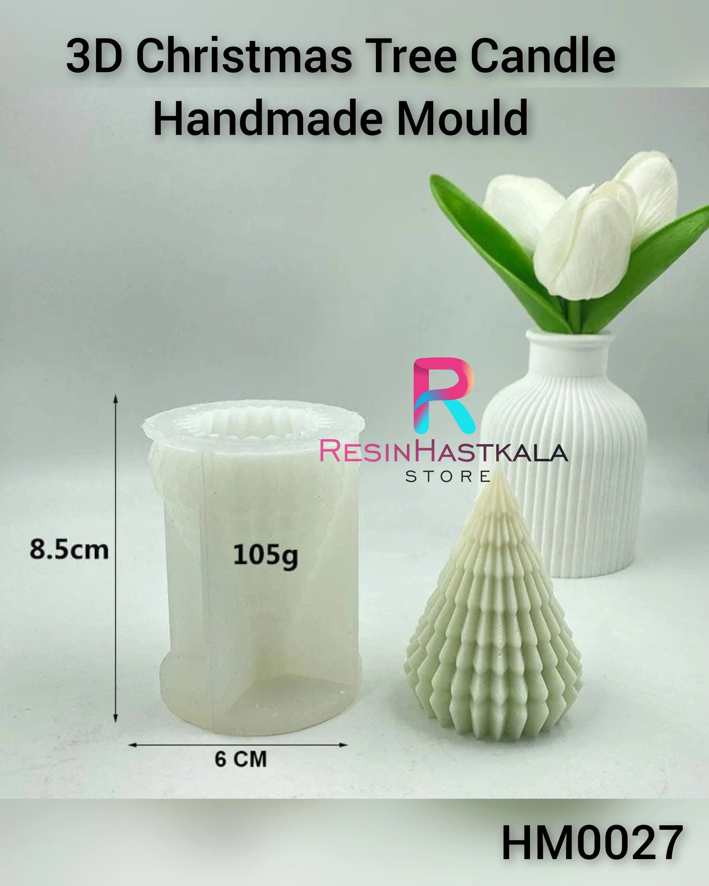 3D Christmas Tree Candle Handmade Mould (HM0027)