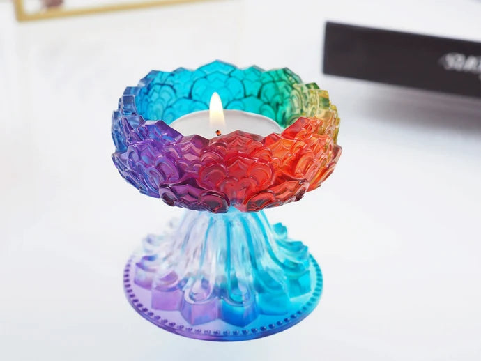 3D Floral Petal Decorative Container Mould Set with Lid for Candle Making, Resin & Concrete Art