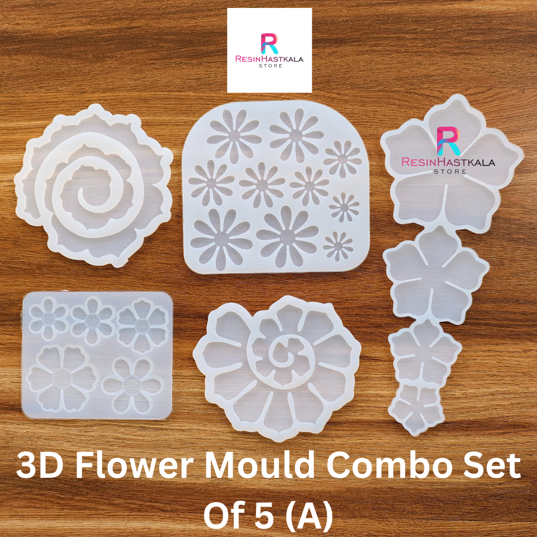 3D Flower Mould Combo Set Of 5 (A)