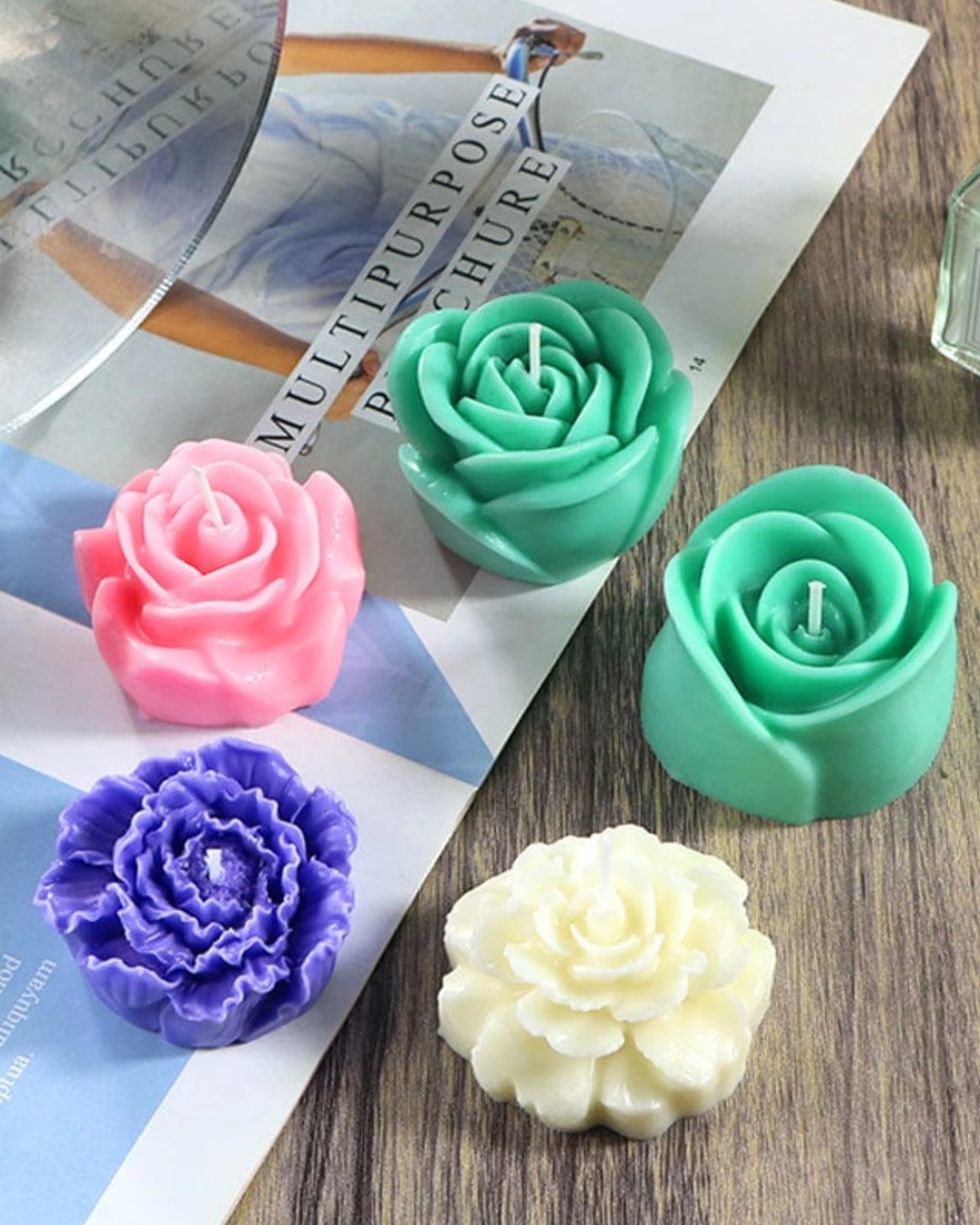 3D Realistic Rose Candle Handmade Mould