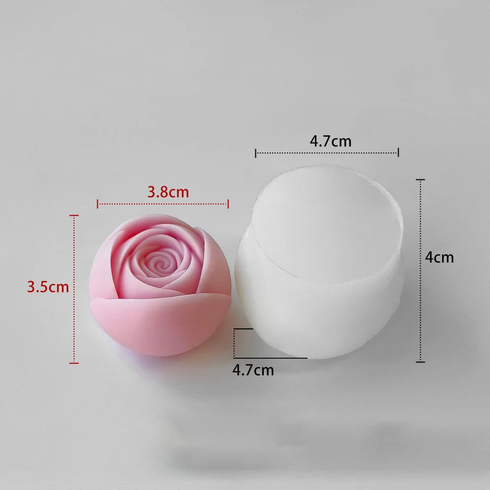 3D Rose Flower Candle Handmade Mould (HM0151)