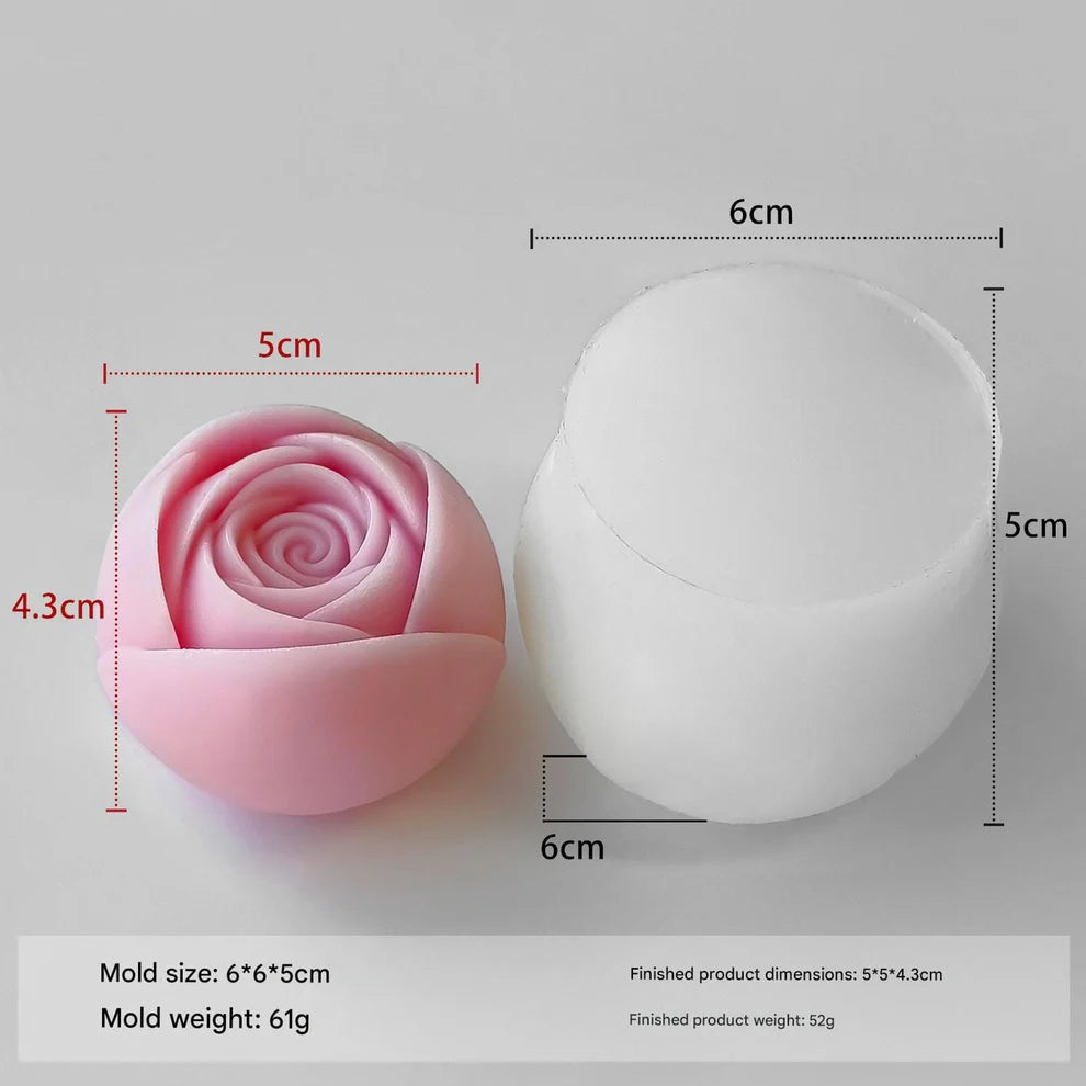 3D Rose Flower Candle Handmade Mould (HM0152)