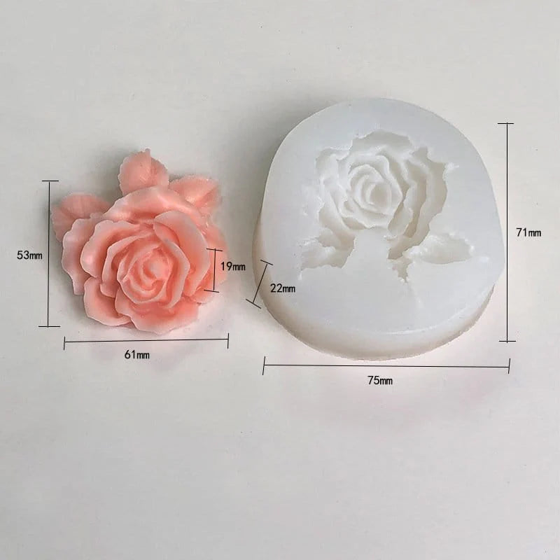3D Rose Flower Candle Handmade Mould (HM0183)