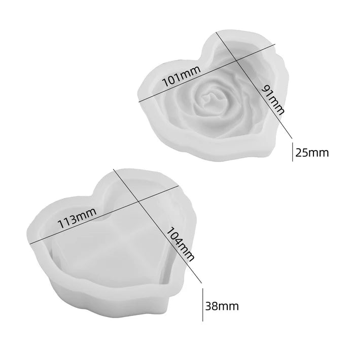 3D Rose Flower Mould Set for Candle Making, Resin & Concrete Art
