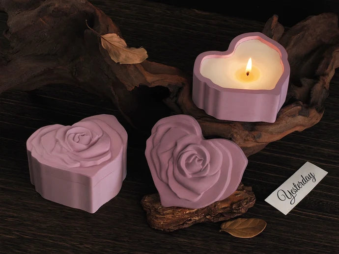3D Rose Flower Mould Set for Candle Making, Resin & Concrete Art
