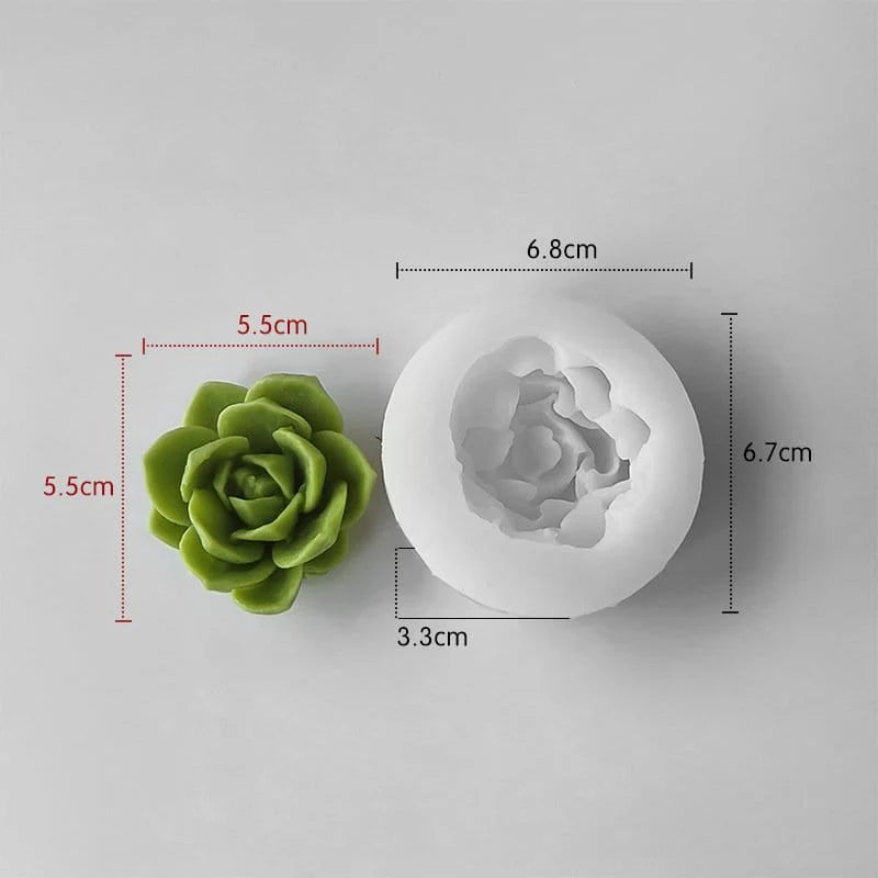 3D Succulent Flower Candle Handmade Mould (HM0239)