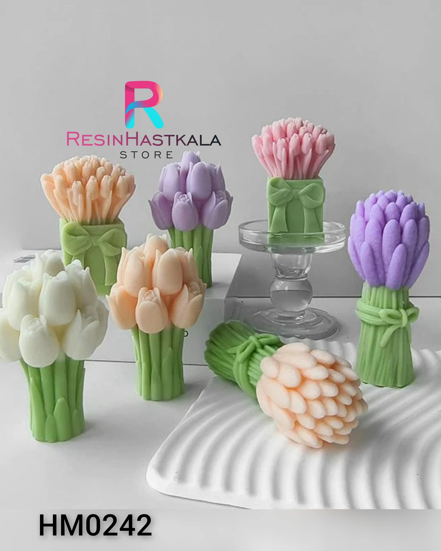 3D Tulip Bouquet Candle Handmade Mould (HM0242)