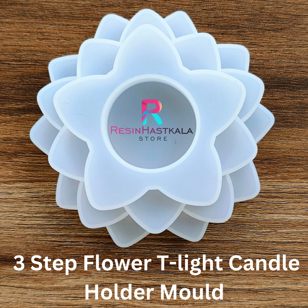 3 Step Flower T-Light Candle Holder Mould