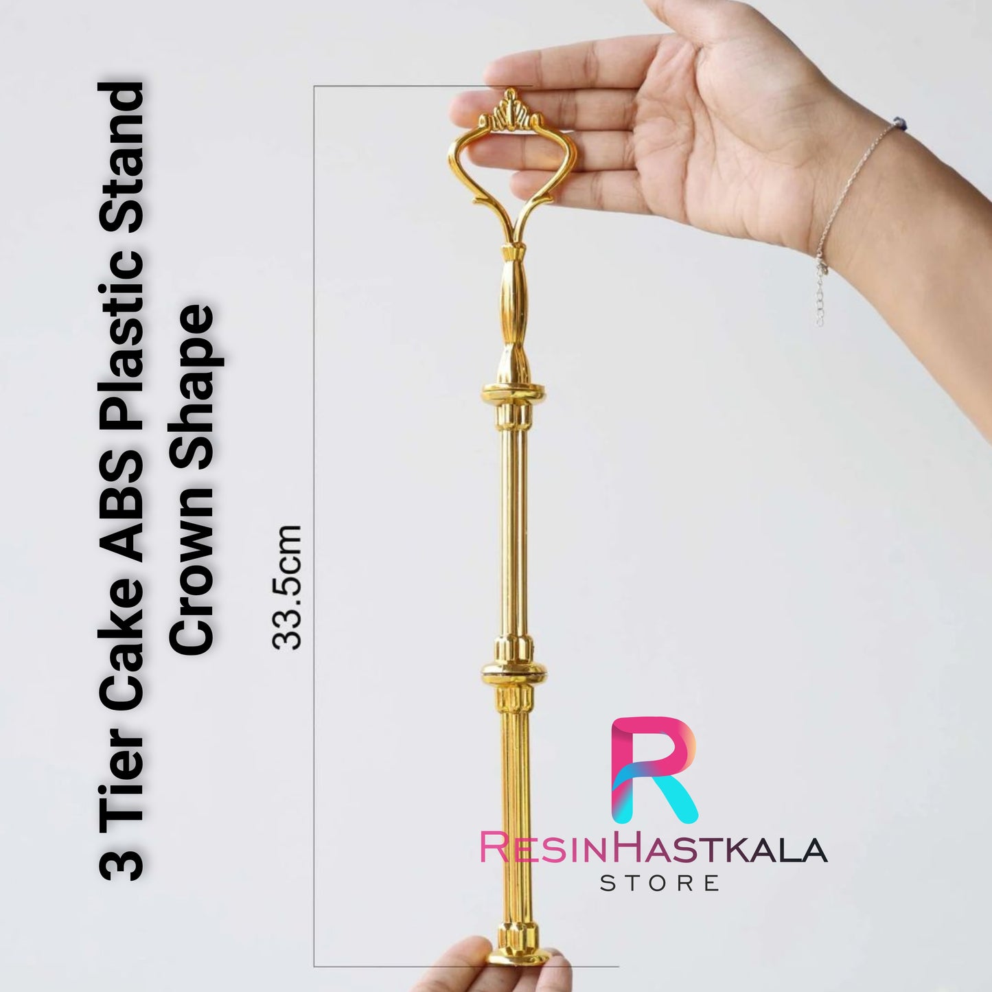 3 Tier Cake ABS Plastic Stand Crown Shape