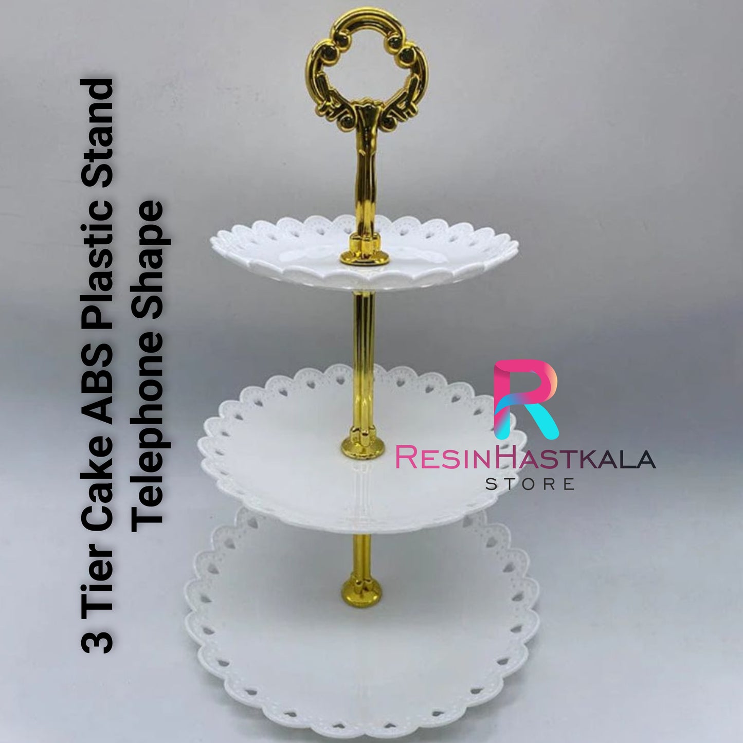 3 Tier Cake ABS Plastic Stand Telephone Shape