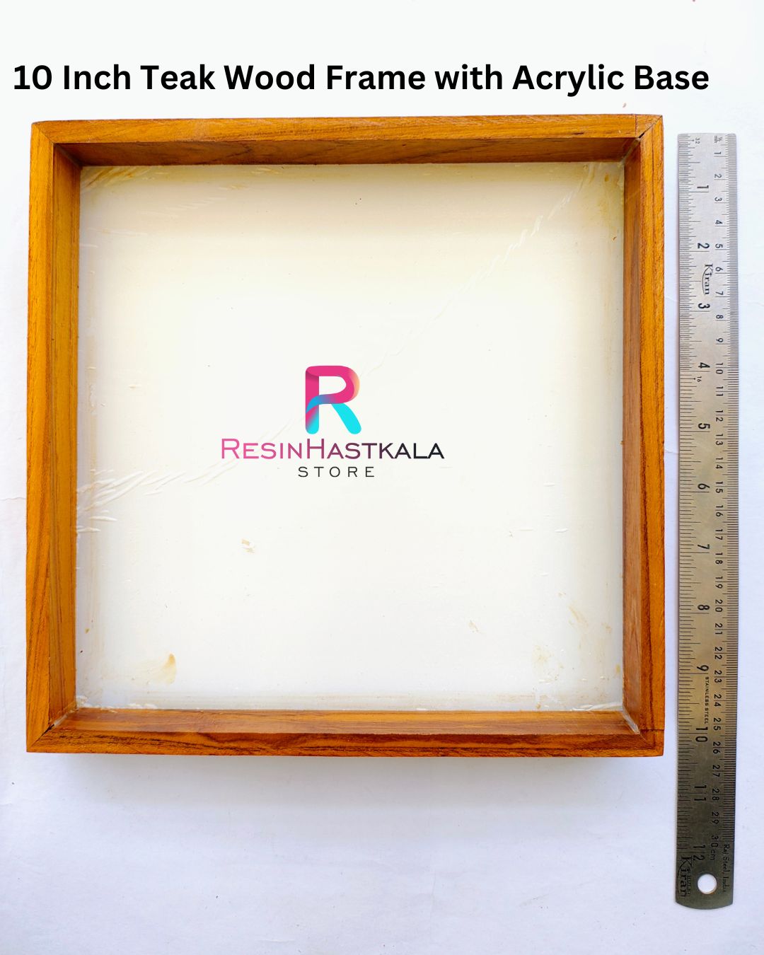 10 Inch Teak Wood Frame with Acrylic Base