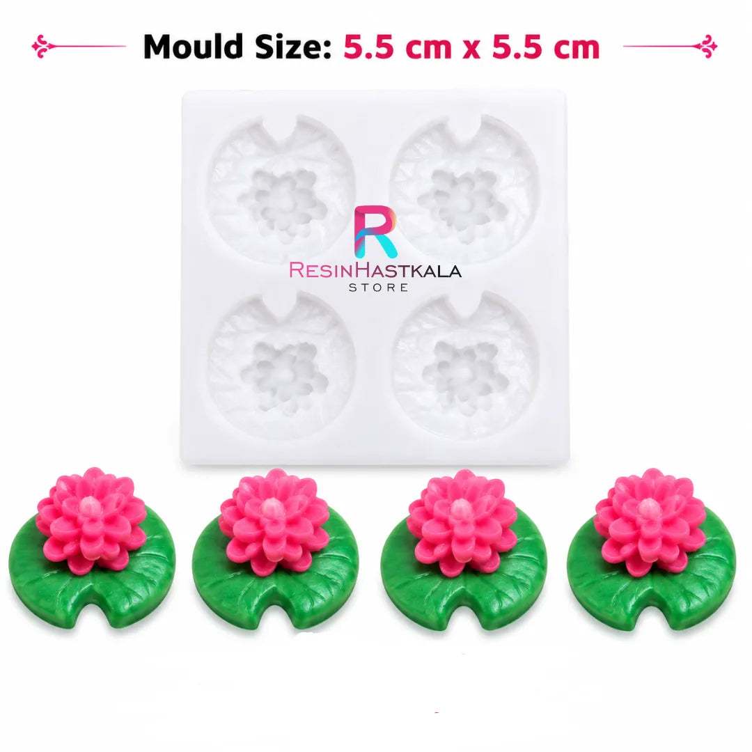 4 Cavity Mini Leaf Mould for Ocean Theme, Pond Theme