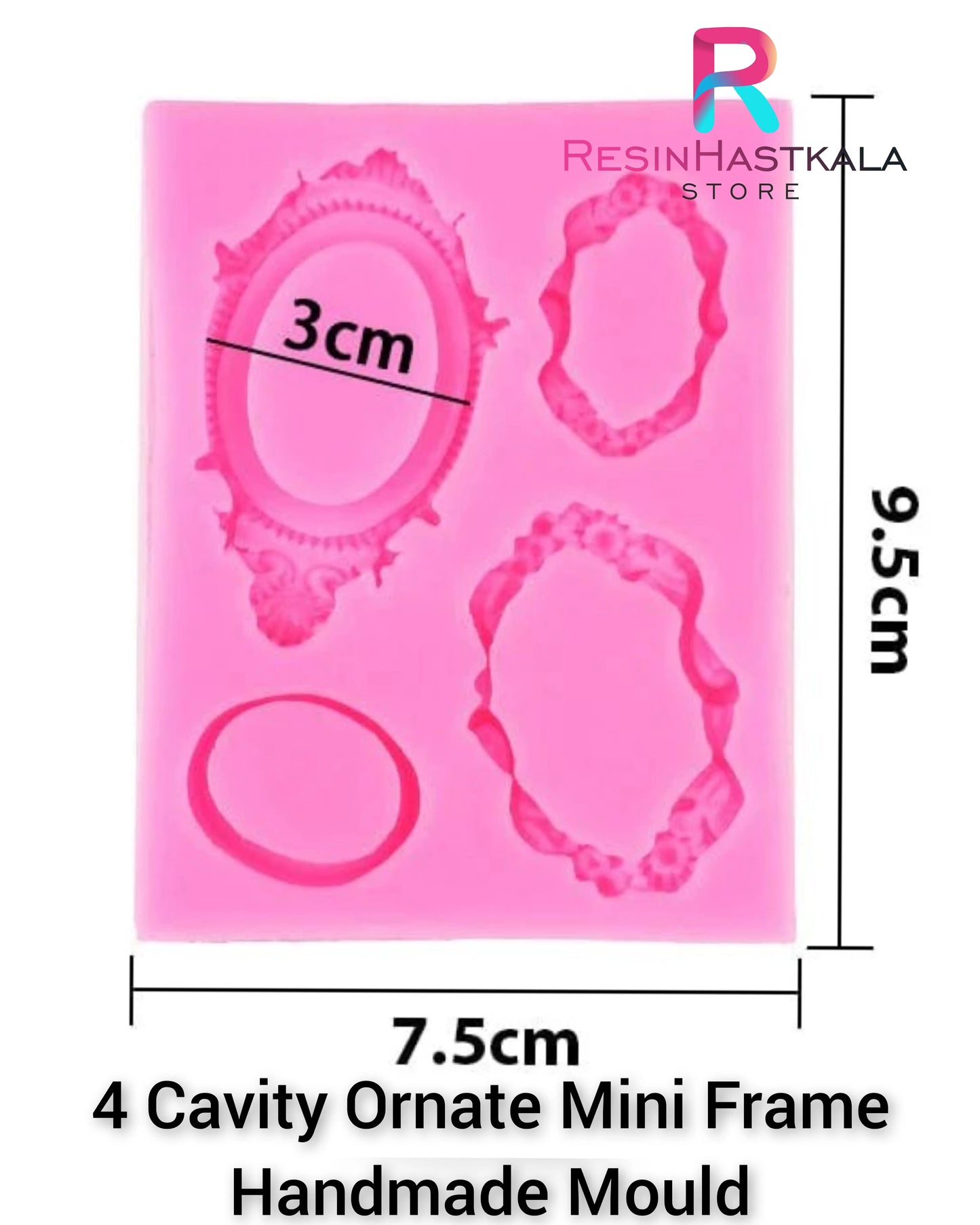 4 Cavity Ornate Mini Frame Handmade Mould