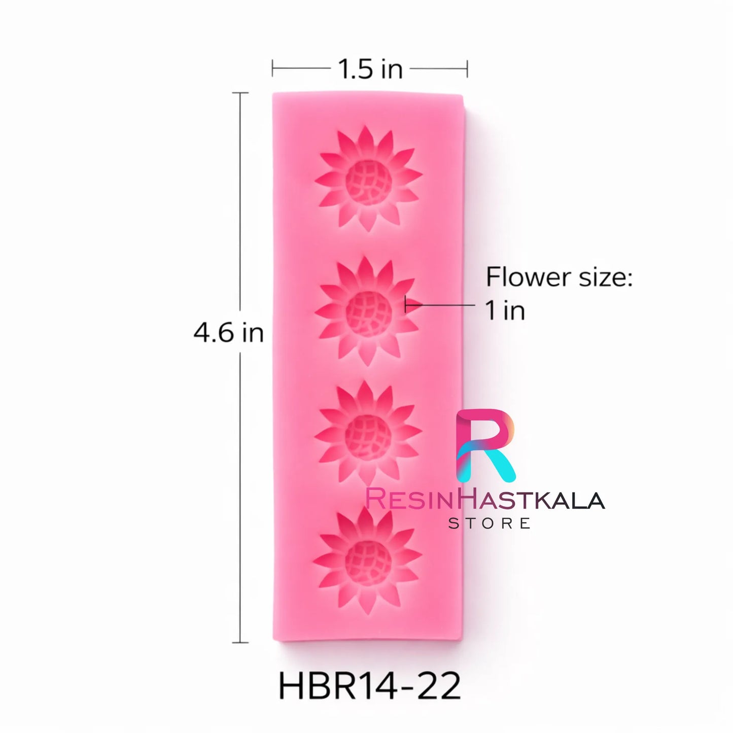 4 Cavity Sunflower Pink Mould - HBR14-22