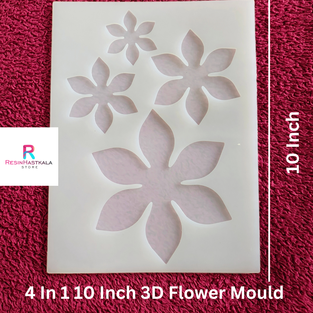 4 In 1 10 Inch 3D Flower Mould