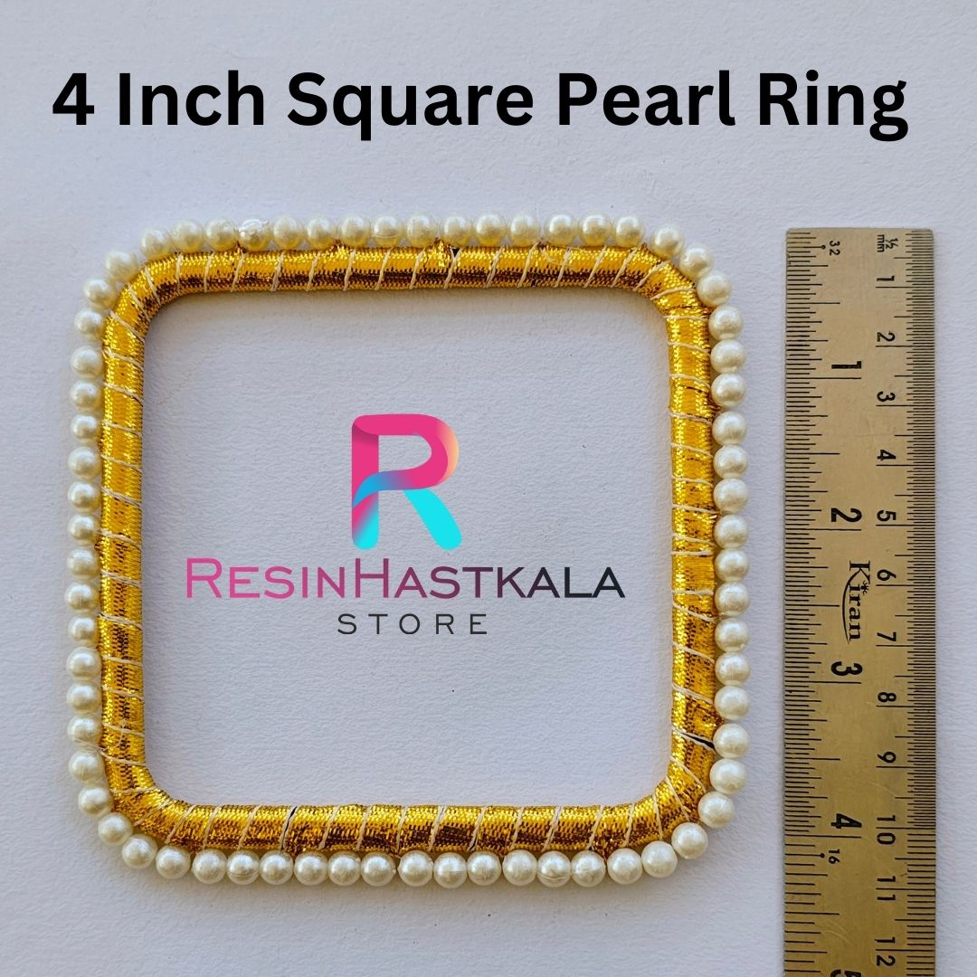 4 Inch Square Pearl Ring