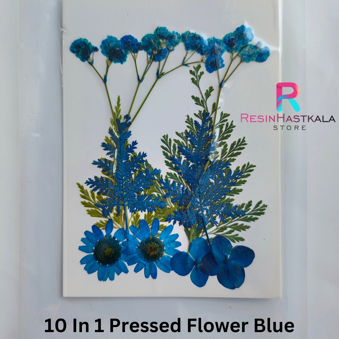 Blue 10 In 1 Pressed Flower