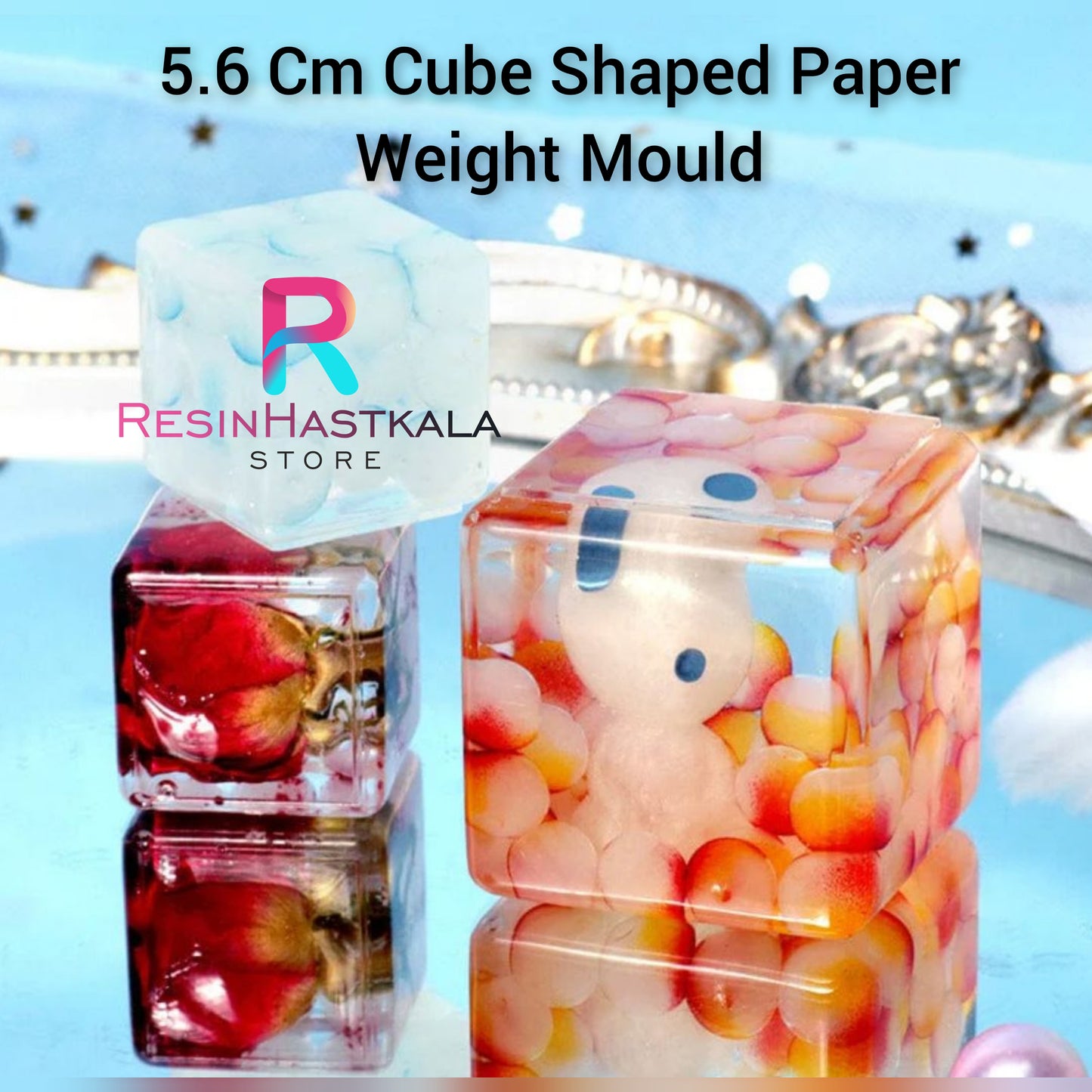 5.6 Cm Cube Shaped Paper Weight Mould