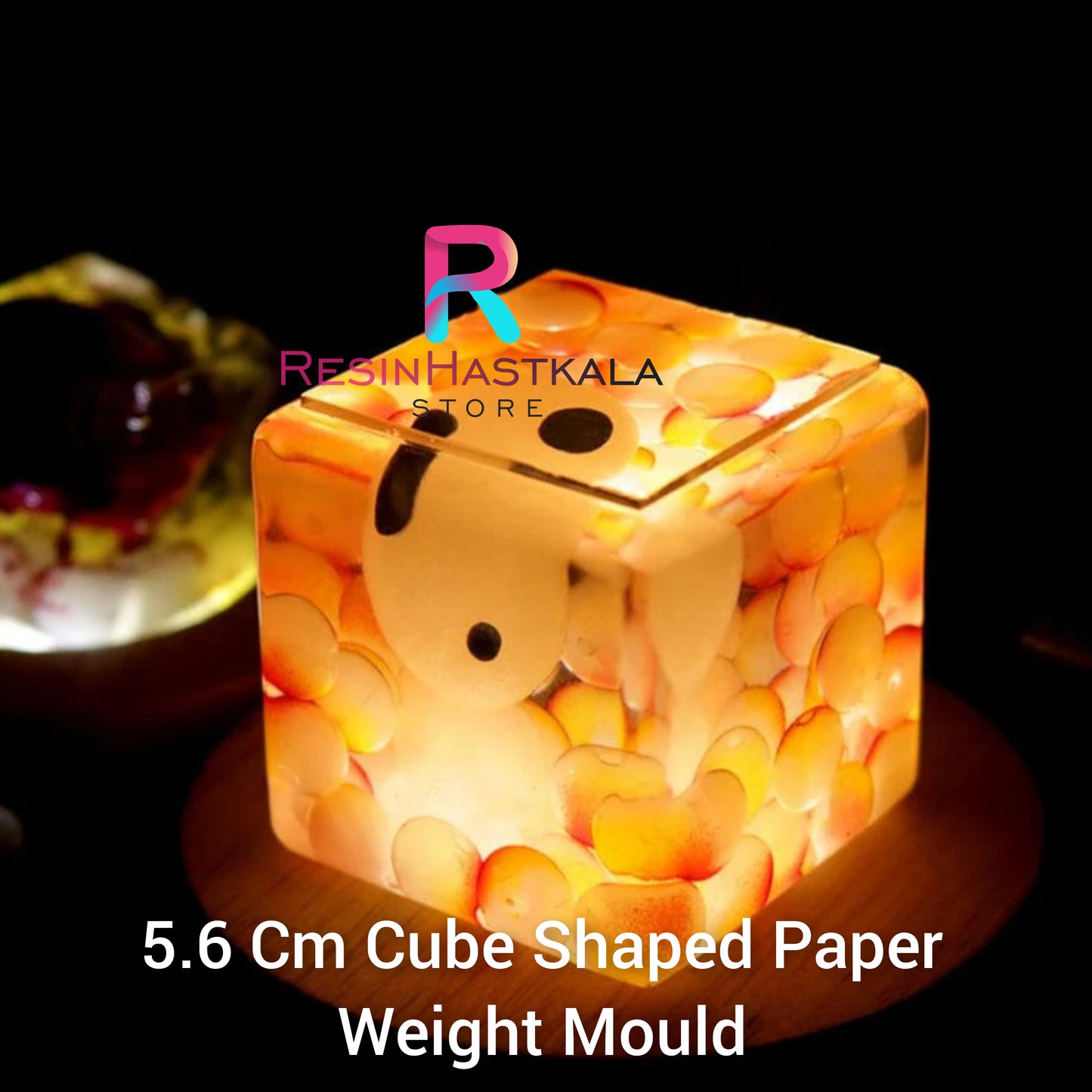5.6 Cm Cube Shaped Paper Weight Mould