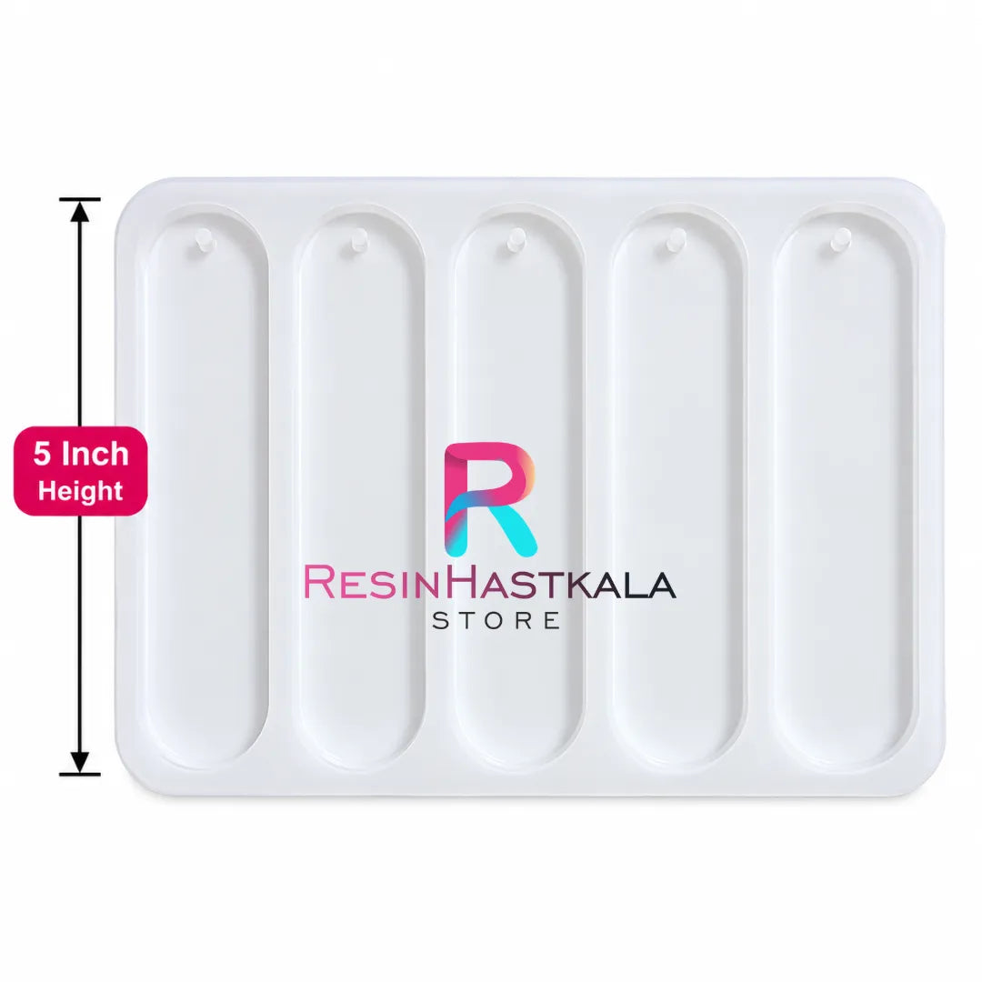 5 Cavity Oval Bookmark Mould 5 Inch
