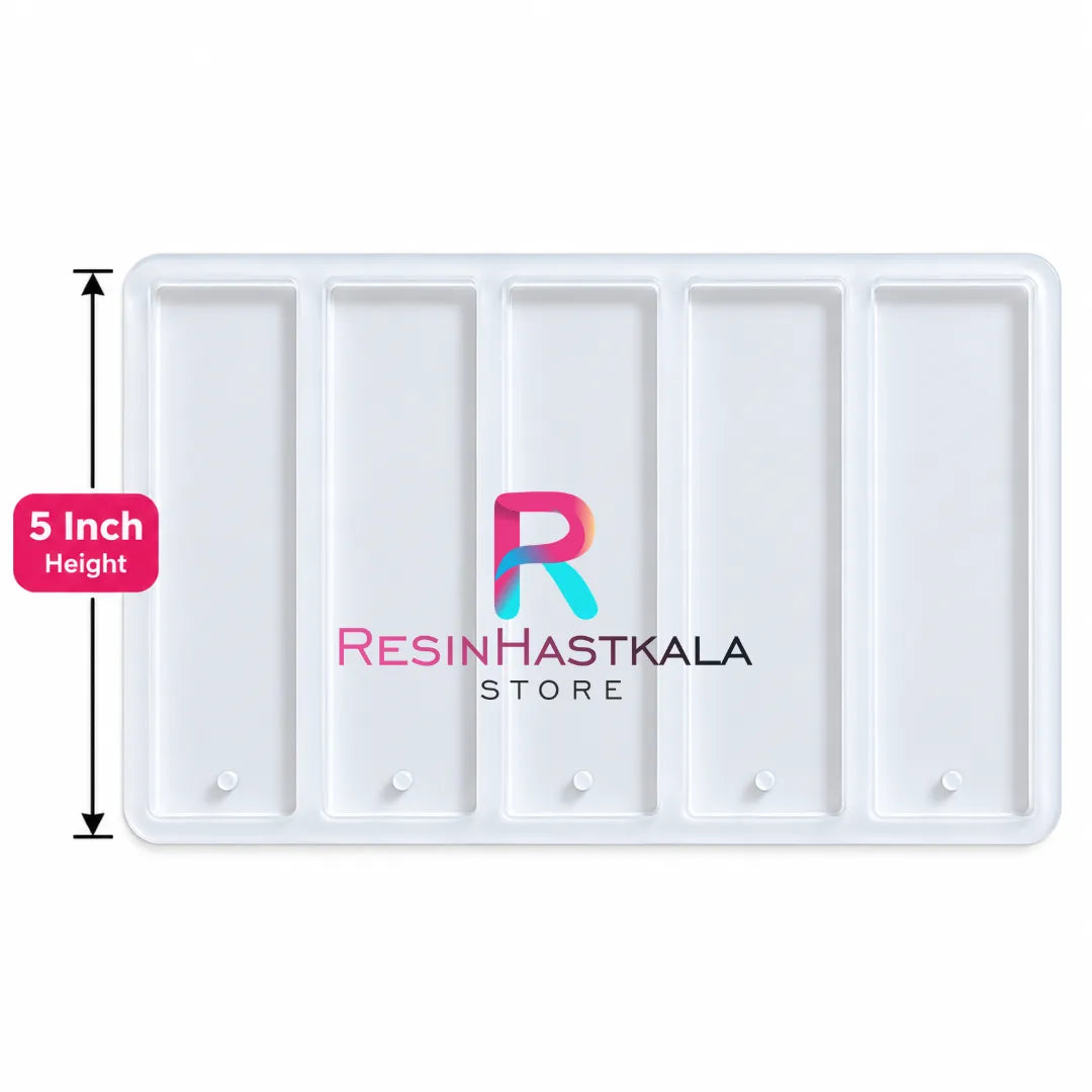5 Cavity Rectangle Bookmark Mould 5 Inch
